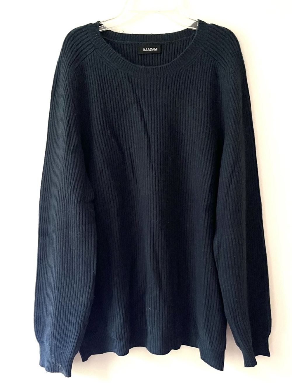NAADAM Merino Wool Cashmere Sweater Ribbed Knit Dark Teal Large